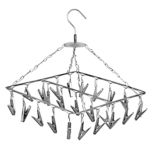Stainless Steel 25 Drying Clips Rust Free Square Cloth Hanger Rack for Baby Cloth Dryer, Balcony Roof Mount Hanger with Clips (Silver) -   in Sri Lanka from Arcade Online Shopping - Just Rs. 4490!