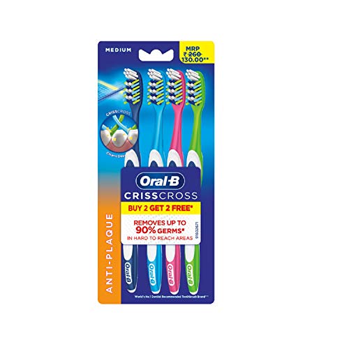 Oral B Criss Cross Manual Toothbrush for Adults (Medium, Multicolor) (BUY 2 GET 2 Free) -  Manual Toothbrushes in Sri Lanka from Arcade Online Shopping - Just Rs. 1790!