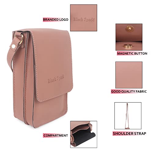 Black Spade Women's Mobile Cell Phone Holder Pocket Wallet Hand Purse Clutch Crossbody Sling Bag, Pink -  Women's Sling Bags in Sri Lanka from Arcade Online Shopping - Just Rs. 5167!