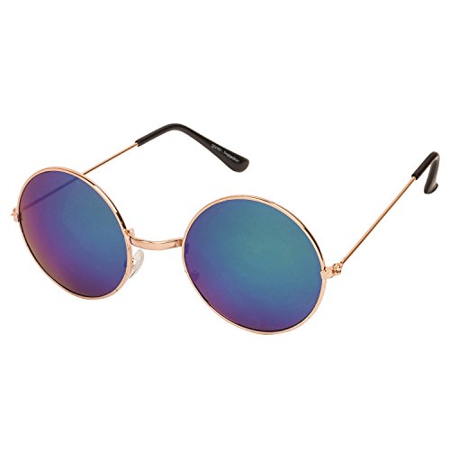 Arzonai Hammond Round Shape Golden-Green Mirrored UV Protection Sunglasses For Men & Women [MA-040-S5 ] -  Unisex Sunglasses in Sri Lanka from Arcade Online Shopping - Just Rs. 2740!