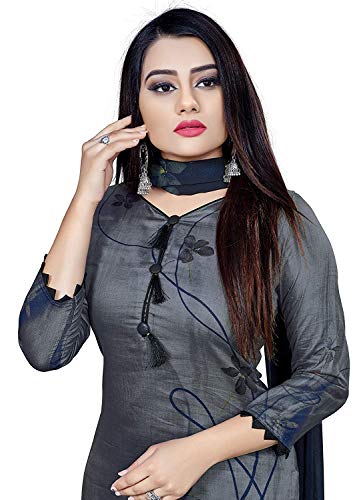 Rajnandini Women's Grey Cotton Printed Unstitched Salwar Suit Material -  Salwar Suits in Sri Lanka from Arcade Online Shopping - Just Rs. 4699!