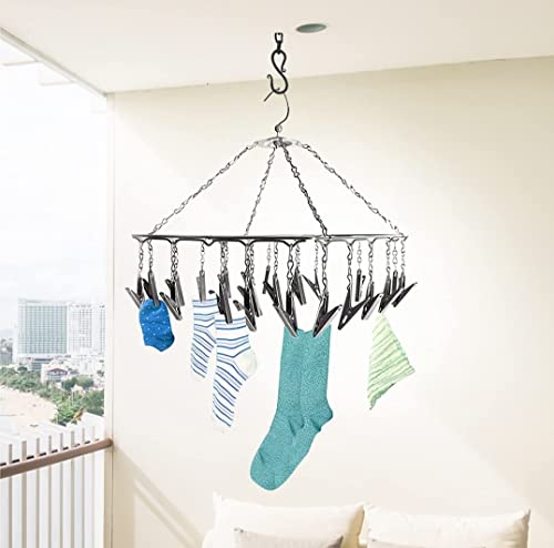 Stainless Steel 25 Drying Clips Rust Free Square Cloth Hanger Rack for Baby Cloth Dryer, Balcony Roof Mount Hanger with Clips (Silver) -   in Sri Lanka from Arcade Online Shopping - Just Rs. 4490!