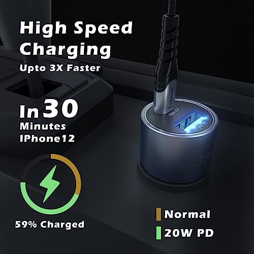 CROSSVOLT 38W Fast Car Charger Adapter with Dual Output. Quick Charge, Type C PD 20W & Qualcomm 3.0 Compatible for iPhone, Samsung,Nothing one,Google Pixel,Mi, Tablets & More(Silver) -  Car Chargers in Sri Lanka from Arcade Online Shopping - Just Rs. 2490!