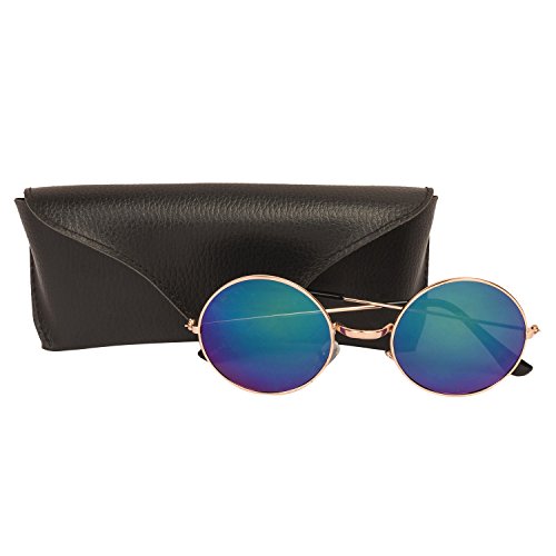 Arzonai Hammond Round Shape Golden-Green Mirrored UV Protection Sunglasses For Men & Women [MA-040-S5 ] -  Unisex Sunglasses in Sri Lanka from Arcade Online Shopping - Just Rs. 2740!