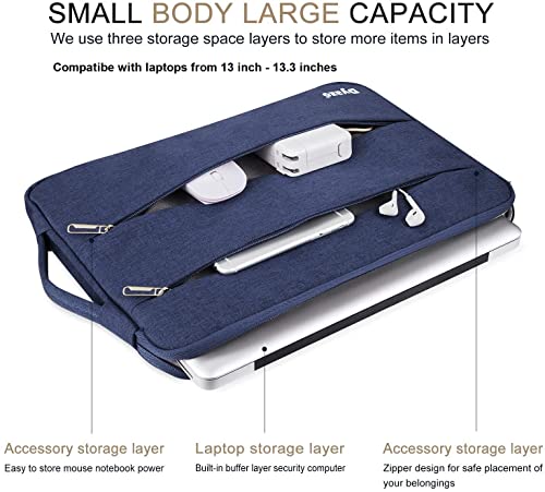 Dyazo Laptop Sleeve Compatible for 13" / 13.3 Inch Notebook Compatible with MacBook Pro/Air & All Notebooks with 2 Front Accessory Pocket with Handle (Blue) -  Laptop Sleeves in Sri Lanka from Arcade Online Shopping - Just Rs. 3490!