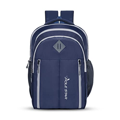 POLESTAR Enzo Polyester Casual Travel Backpack with 15.6 inches Laptop Compartment and Rain Cover (Navy Blue, Grey, 32 L) -  School Bags in Sri Lanka from Arcade Online Shopping - Just Rs. 6078!
