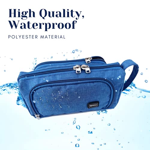 GOLDLINE High Large Polyester Toiletry Bag/Portable Travel Pouch / 4L Stylish Travel Pouch/Multipurpose Makeup Toiletry Kit/Multi-Functional Travel Organizer Accessory for Men & Women-Blue -  Pencil Cases in Sri Lanka from Arcade Online Shopping - Just Rs. 4100!