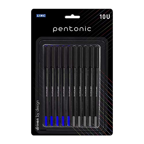 Pentonic Ball Pen Blister Pack | Tip Size 0.7 mm | Smooth Flow Ink With Sleek Matte Finish Body | Smart Grip For Smudge Free Writing Experience | Pack Of 10 (5 Blue Ink & 5 Black Ink) -   in Sri Lanka from Arcade Online Shopping - Just Rs. 1680!