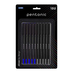Pentonic Ball Pen Blister Pack | Tip Size 0.7 mm | Smooth Flow Ink With Sleek Matte Finish Body | Smart Grip For Smudge Free Writing Experience | Pack Of 10 (5 Blue Ink & 5 Black Ink) -   in Sri Lanka from Arcade Online Shopping - Just Rs. 1680!