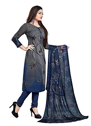Rajnandini Women's Grey Cotton Printed Unstitched Salwar Suit Material -  Salwar Suits in Sri Lanka from Arcade Online Shopping - Just Rs. 4699!