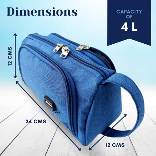 GOLDLINE High Large Polyester Toiletry Bag/Portable Travel Pouch / 4L Stylish Travel Pouch/Multipurpose Makeup Toiletry Kit/Multi-Functional Travel Organizer Accessory for Men & Women-Blue -  Pencil Cases in Sri Lanka from Arcade Online Shopping - Just Rs. 4100!