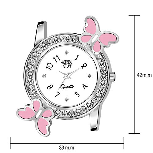 SWADESI STUFF Analog White Dial Diamond Studded Pink Butterfly Watch for Girls & Women -  Ladies Watches in Sri Lanka from Arcade Online Shopping - Just Rs. 2817!