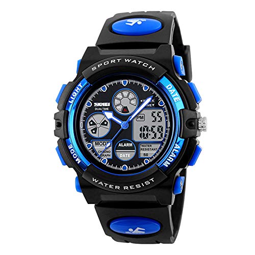 Skmei Blue Analog-Digital Shock Resistant Water Proof Sports Watch for Boys and Girls + Assured Gift -  kids watches in Sri Lanka from Arcade Online Shopping - Just Rs. 9789!
