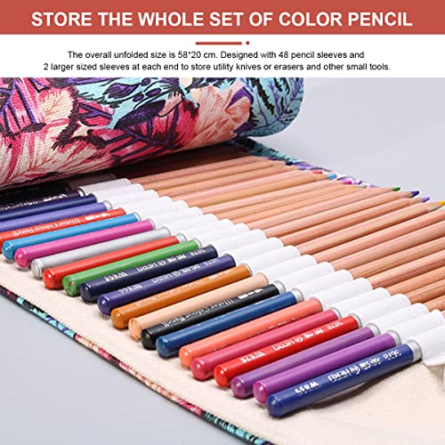 HASTHIP® Canvas Pencil Wrap Case, Roll Up Pencil Pouch, Pencil Roll Wrap, Pencil Holder with 48 Slots, Aesthetics Maple Leaves Prints Roll Up Pencil Pouch Gift for Students Sketching Drawing Storage -  Pencil Cases in Sri Lanka from Arcade Online Shopping - Just Rs. 3894!