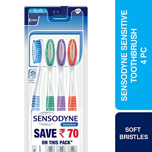 Sensodyne Toothbrush: Sensitive toothbrush with soft rounded bristles, 4 pieces -  Manual Toothbrushes in Sri Lanka from Arcade Online Shopping - Just Rs. 2209!