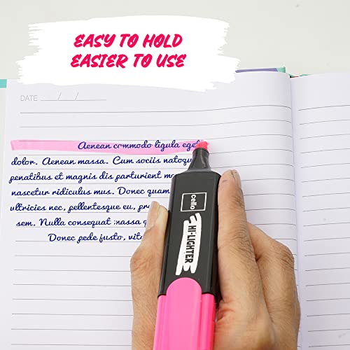 Cello Hi-lighter (Pack of 5, Vivid Colors - Yellow, Pink, Peach, Orange and Purple) | Easily Applicable Chisel Highlighters | School & Office Stationery -   in Sri Lanka from Arcade Online Shopping - Just Rs. 1368.99!