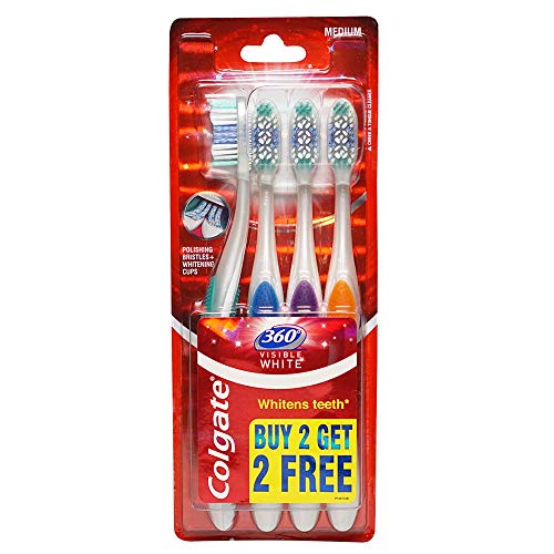 Colgate 360 Visible White Toothbrush - 4 Pcs (Buy 2 Get 2 Free) -  Manual Toothbrushes in Sri Lanka from Arcade Online Shopping - Just Rs. 2086!
