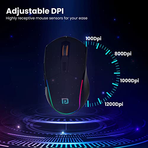 Portronics Toad One Wireless 2.4GHz & Bluetooth Connectivity Optical Mouse with 7 Colors RGB Lights, Rechargeable Battery(Black) -  Mouse in Sri Lanka from Arcade Online Shopping - Just Rs. 4322!