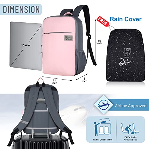 SPENZ BAGS Travel Laptop Backpack for Women & Men|Carry On Bag, College & School Students Bookbag With Raincover-Baby Pink -  Laptop Backpacks in Sri Lanka from Arcade Online Shopping - Just Rs. 7733!