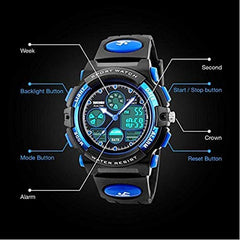 Skmei Blue Analog-Digital Shock Resistant Water Proof Sports Watch for Boys and Girls + Assured Gift -  kids watches in Sri Lanka from Arcade Online Shopping - Just Rs. 9789!