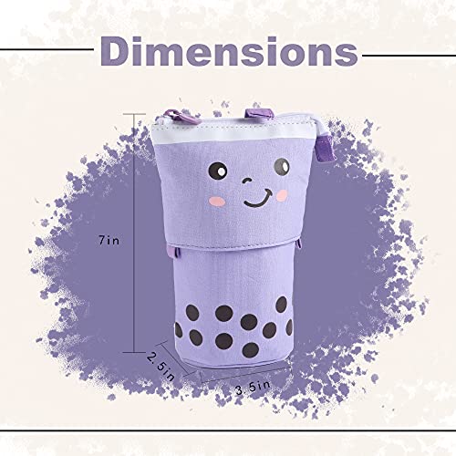 FineMoe Standing Pencil Case - Cute Pencil Pouch for Girls & Boys - Korean Boba Pop Up Stationery Pouch Makeup Cosmetic Bag Organizer Box, Pen Pencil Pouches for Girls Boys Kids Women Adults School Students (Purple) -  Standing Pencil Case in Sri Lanka from Arcade Online Shopping - Just Rs. 4800!