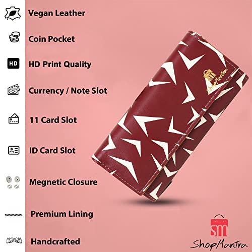 ShopMantra Women Wallet Stylish Synthetic Printed Leather Wallet for Ladies Card Holder Phone Pocket with Zipper Coin Pocket (Maroon) -  Women's Wallets in Sri Lanka from Arcade Online Shopping - Just Rs. 4617!