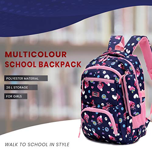 Tinytot 26 Litre, Stylish & Trendy Water Resistant Hi Storage School Collage Travel Backpack Bag with Pencil Pouch, for Girls & Women, 2nd Standard onward, 18 Inch BLUE -  School Bags in Sri Lanka from Arcade Online Shopping - Just Rs. 6050!