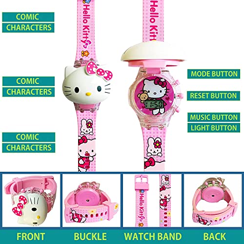 SHASHIKIRAN® Watch for Kids on The Theme of Hello Kitty Light Glowing Watch with Music Tune and Face Cover Multicolor Led Digital Light Kid Watch(3-9 Year -  kids watches in Sri Lanka from Arcade Online Shopping - Just Rs. 5594!