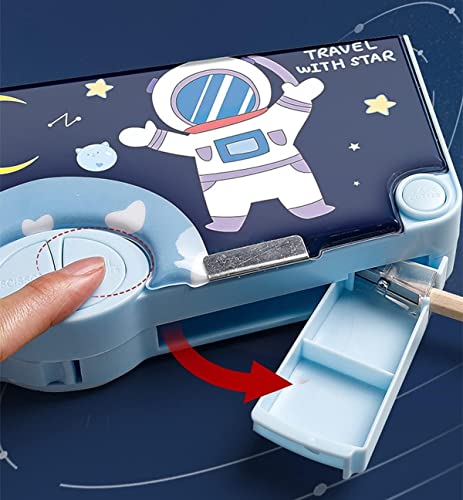 Apkey Brand® Space Blue Pencil Box for Children, Many Function and Departments, Special Buttons Operated Pencil Box -  Pencil Case in Sri Lanka from Arcade Online Shopping - Just Rs. 4033!