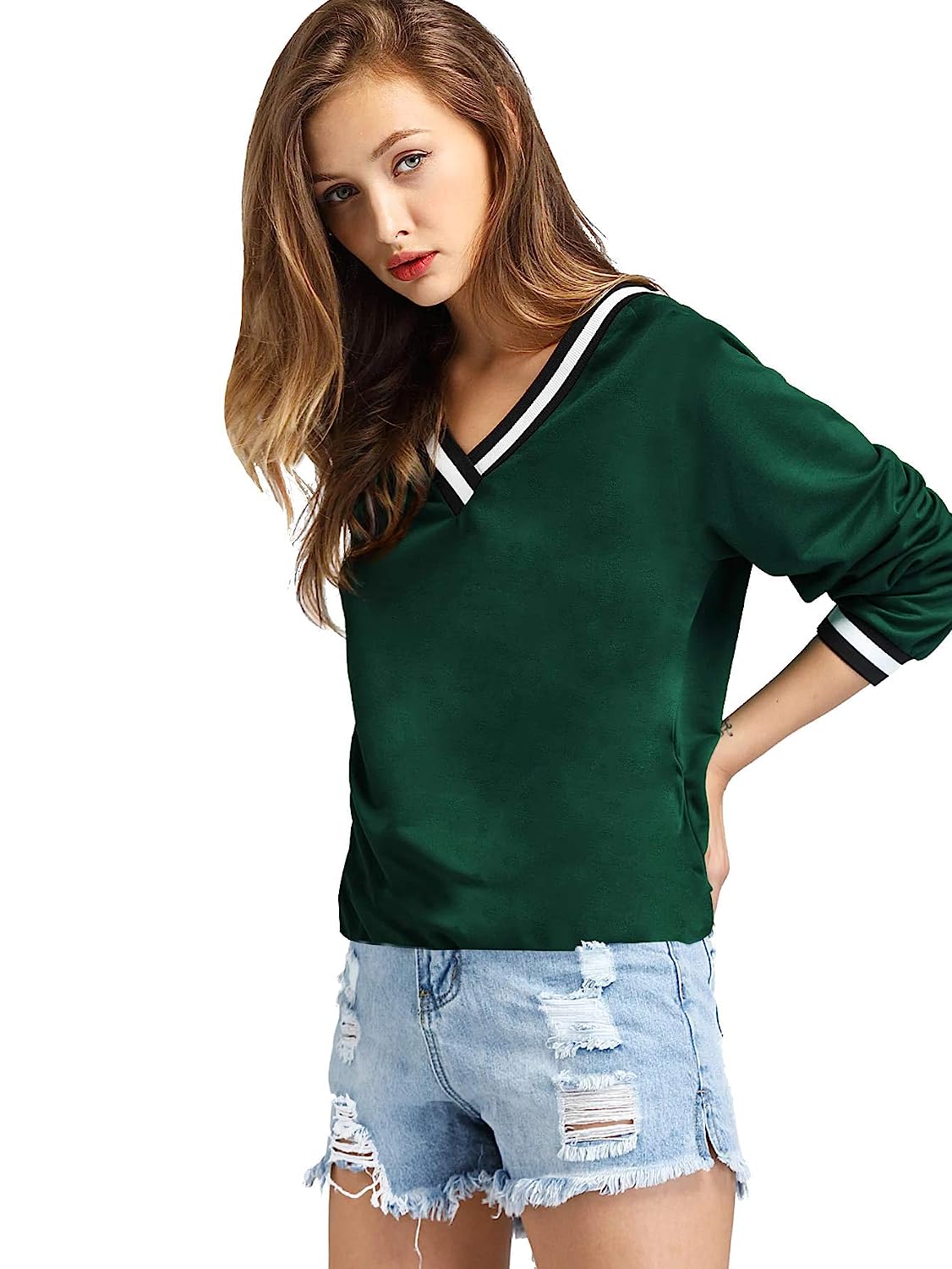 Fabricorn Stylish Plain Green Long Sleeve Cotton Tshirt for Women (Green) -  Women's T-Shirts in Sri Lanka from Arcade Online Shopping - Just Rs. 3722!