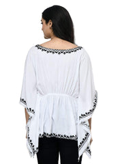 SAAKAA Women's Rayon White Kaftan Top -  dresses in Sri Lanka from Arcade Online Shopping - Just Rs. 5099!