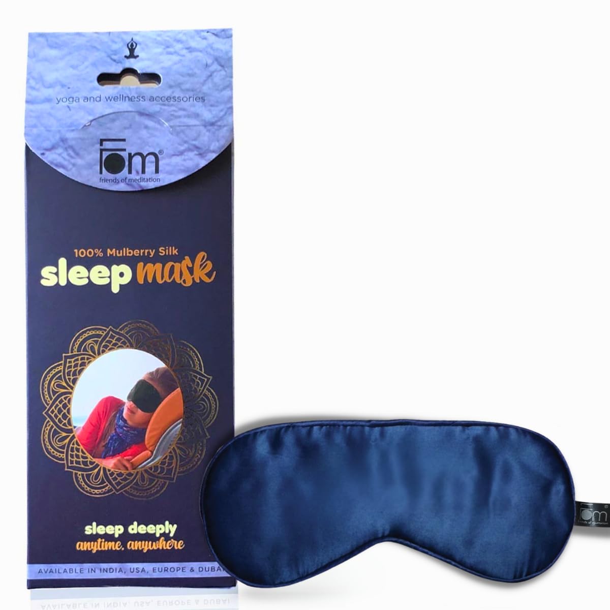 Shop in Sri Lanka for Friends of Meditation ® 100% Mulberry Silk, Super Smooth Sleep Mask And Blind Fold (Navy Blue) -  from FOM (Friends of Meditation) - Shop at Selekt