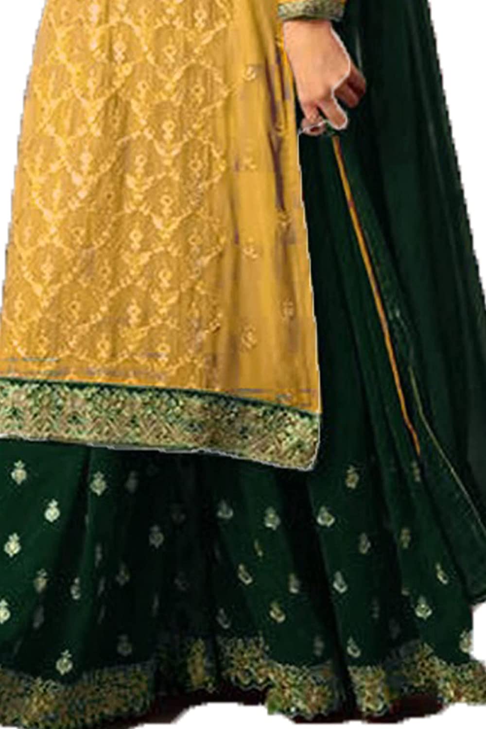 SHAFNUFAB® Women's Georgette Semi Stitched Anarkali Salwar Suit (Anarkali-Gown-Salwar-Suit-SF-7ver Yellow Free Size) -  salwar suits in Sri Lanka from Arcade Online Shopping - Just Rs. 8299!