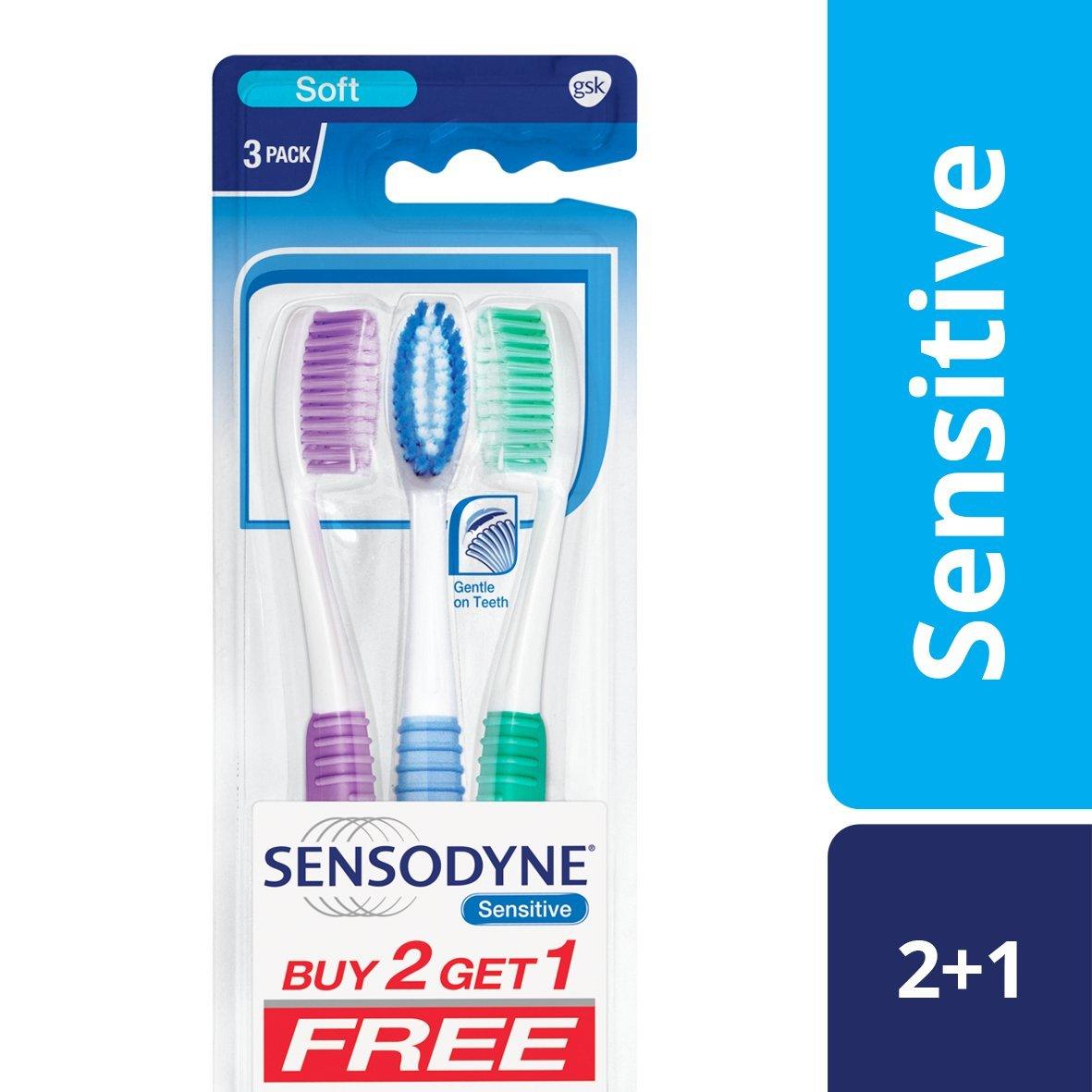 Sensodyne Sensitive Toothbrush (2+1 Pack) -  Manual Toothbrushes in Sri Lanka from Arcade Online Shopping - Just Rs. 1590!