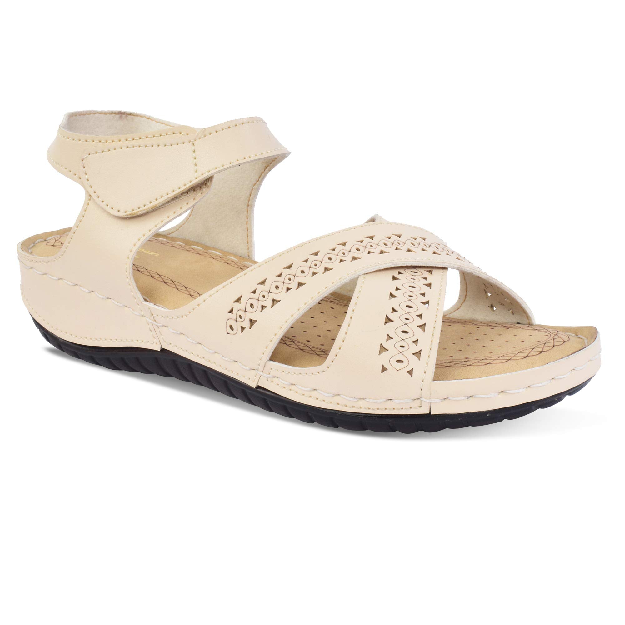 XE Looks Doctor Sole Laser Cut Cross Strap Sandals For Women -  Fashion Sandals in Sri Lanka from Arcade Online Shopping - Just Rs. 5099!