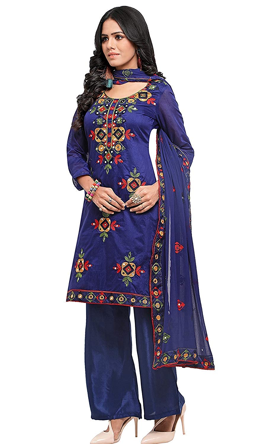 EthnicJunction Women Chanderi Cotton Un-stitched Salwar Kameez Dress Material Size -  Salwar Suits in Sri Lanka from Arcade Online Shopping - Just Rs. 4499!