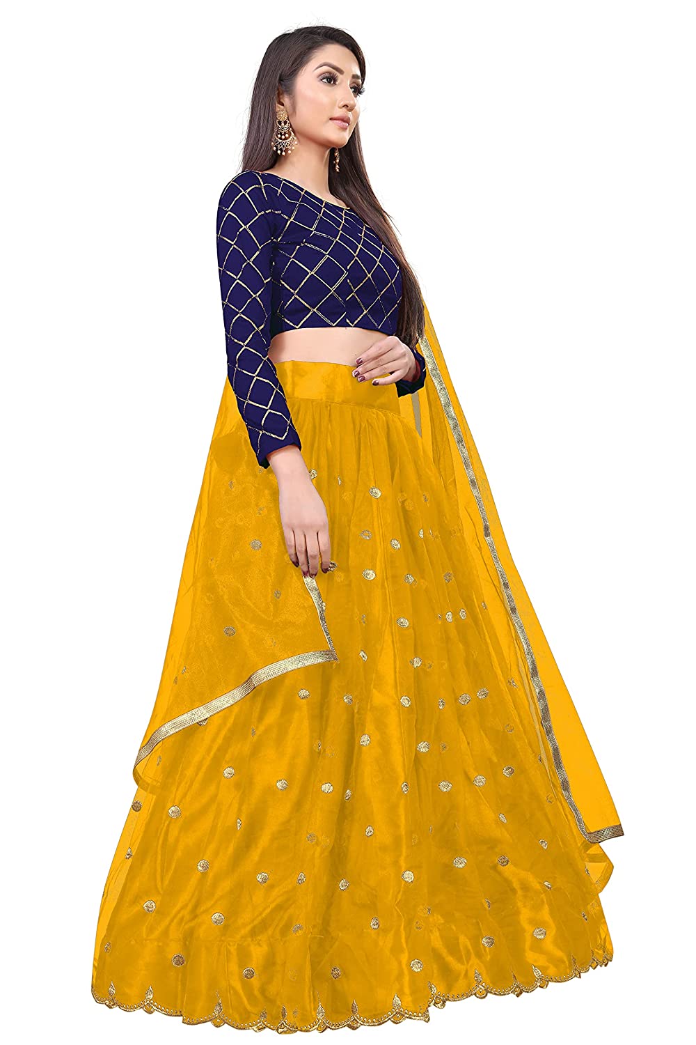 PATBRO Women's Net Semi-stitched Lehenga Choli -  dresses in Sri Lanka from Arcade Online Shopping - Just Rs. 4929!