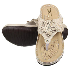 XE Looks Women's Gracious Doctor Sole Flats Sandal (Cream) -  Fashion Slippers in Sri Lanka from Arcade Online Shopping - Just Rs. 5399!