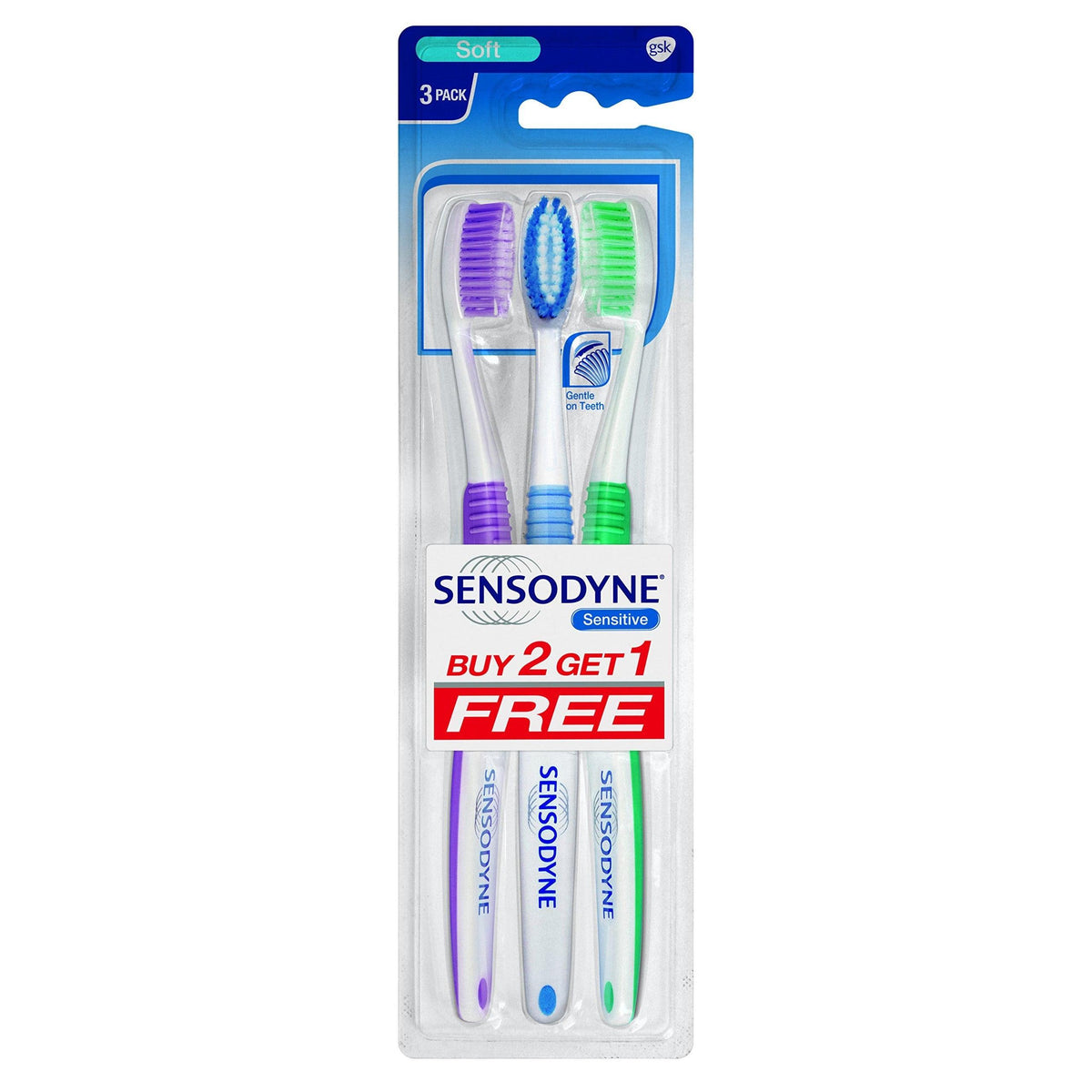 Sensodyne Sensitive Toothbrush (2+1 Pack) -  Manual Toothbrushes in Sri Lanka from Arcade Online Shopping - Just Rs. 1590!