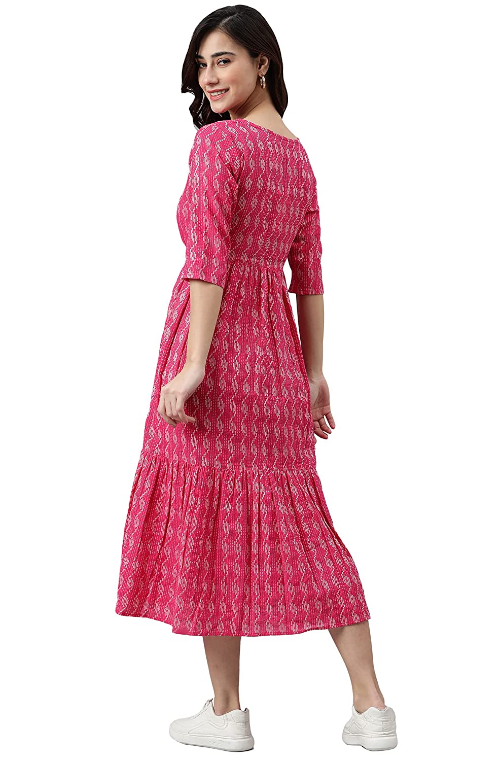 Janasya Women's Blue Woven Cotton Western Dress -  Dresses in Sri Lanka from Arcade Online Shopping - Just Rs. 6699!