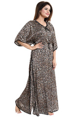 Fashigo Women's Satin Printed Maxi Nighty -  Women's Night Wear in Sri Lanka from Arcade Online Shopping - Just Rs. 4699!