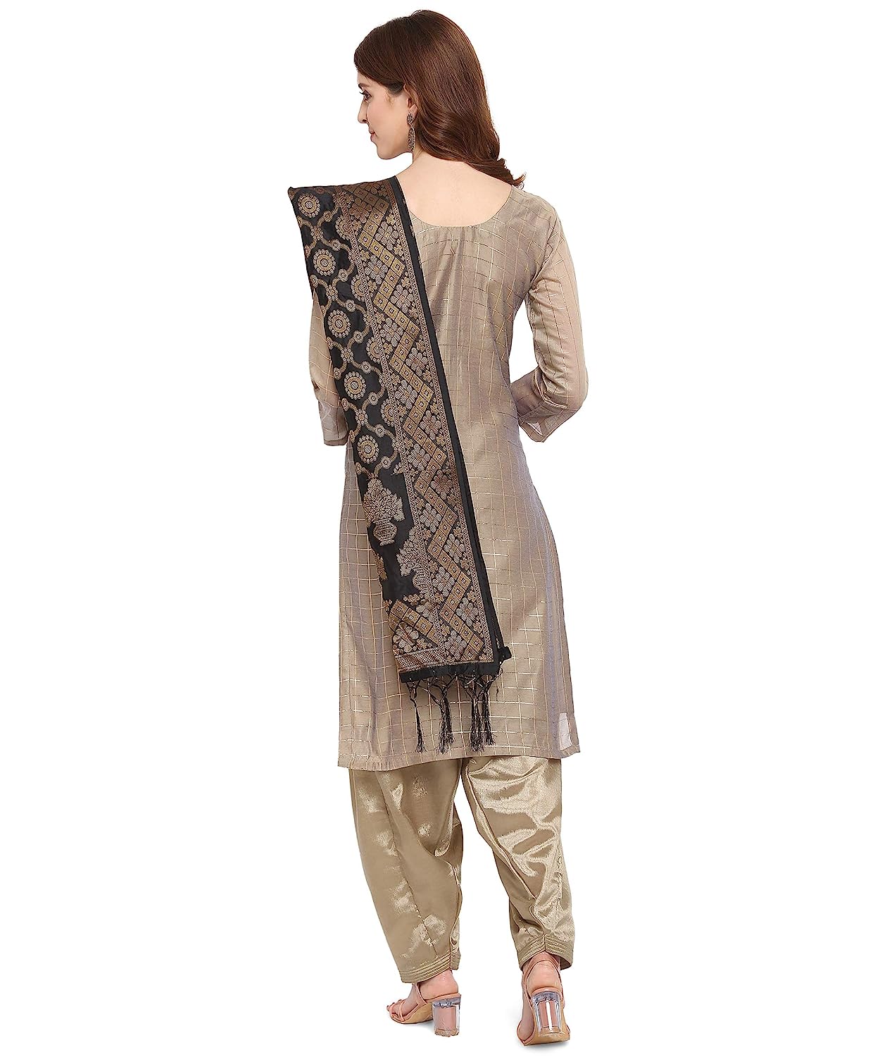 EthnicJunction Women's Chanderi Cotton Hand Embroidered Work Unstitched Salwar Suit Material With Banarasi Dupatta -  Salwar Suits in Sri Lanka from Arcade Online Shopping - Just Rs. 4390!