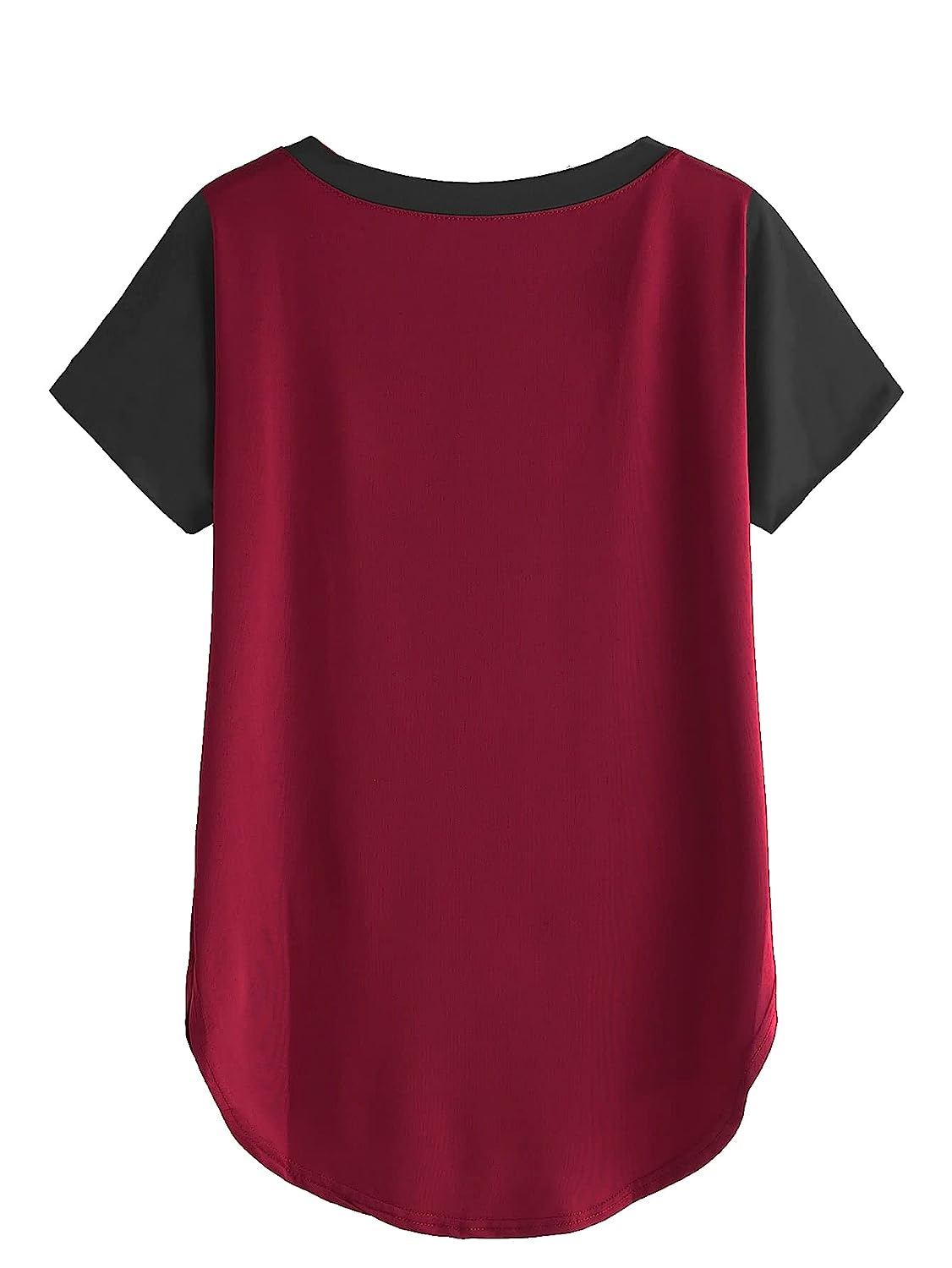 Fabricorn Cotton Maroon and Black Coloured Raglan Full Sleeve Up and Down Tshirt for Women -  Women's T-Shirts in Sri Lanka from Arcade Online Shopping - Just Rs. 3722!