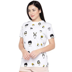JUNEBERRY® Regular Fit Printed Cotton T-Shirt for Women -  Women's T-Shirts in Sri Lanka from Arcade Online Shopping - Just Rs. 3241!