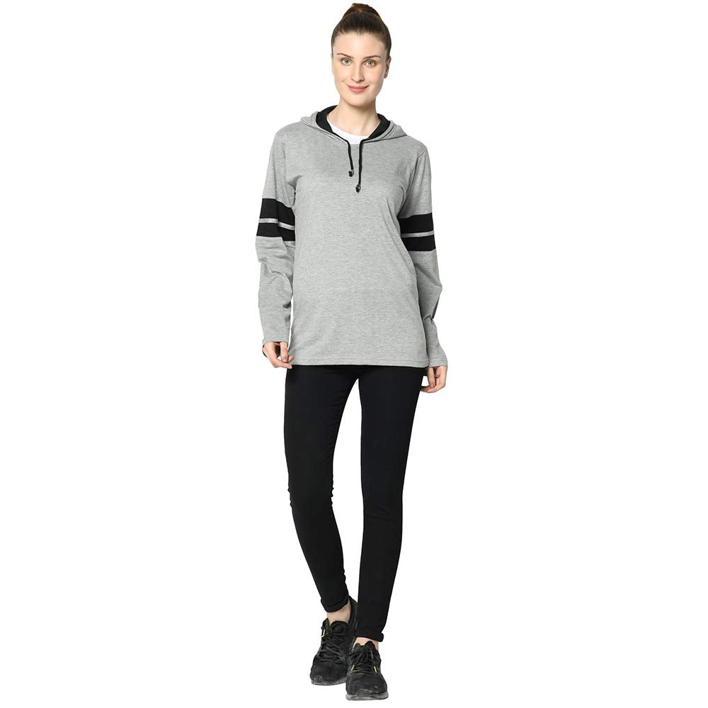 VIMAL JONNEY Cotton Blend Full Sleeve T-Shirt with Hoodie for Women-VJ-FSTWH-02 -  Women's T-Shirts in Sri Lanka from Arcade Online Shopping - Just Rs. 3444!