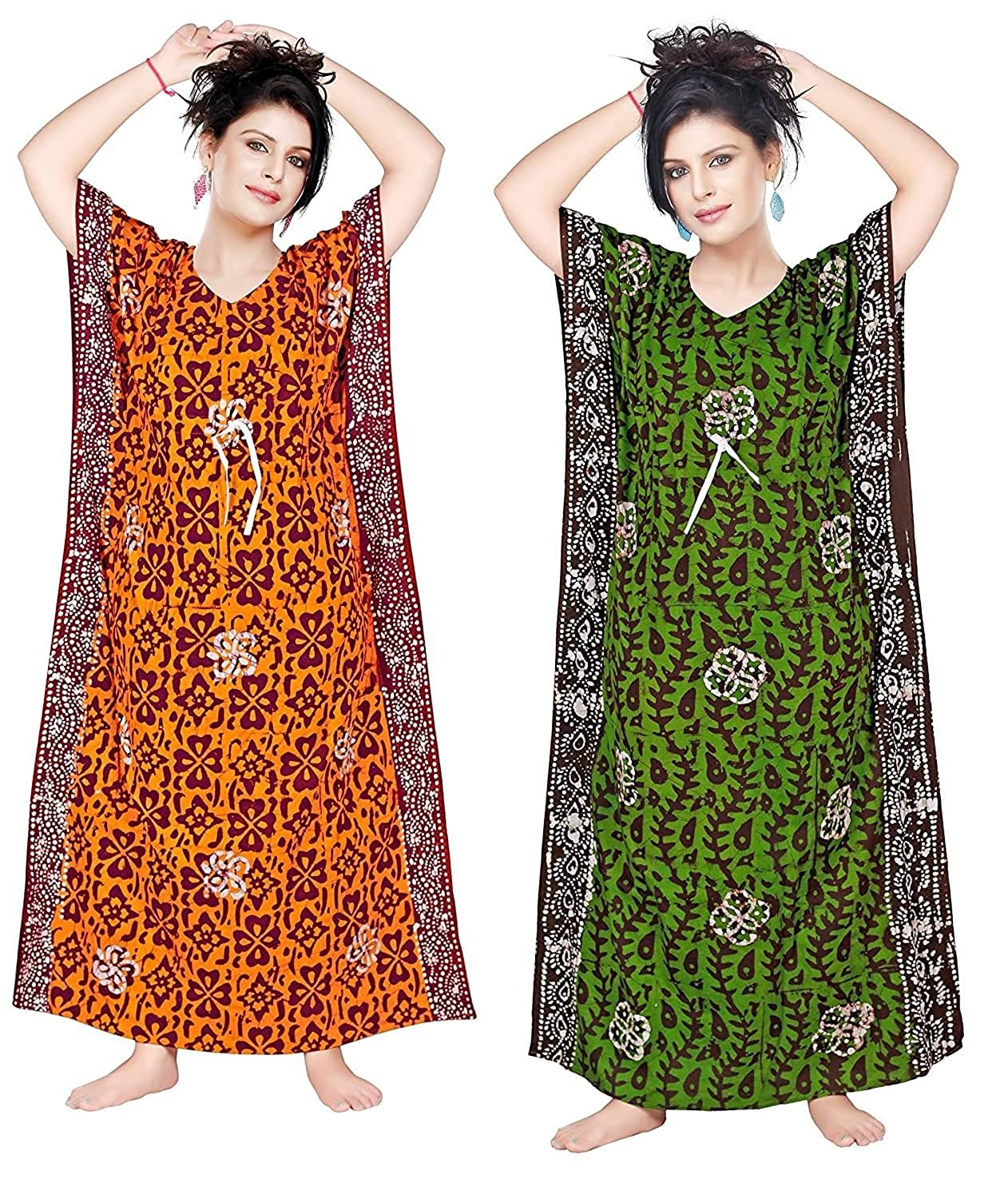 YOZLY Cotton Printed Maxi Nighty Pack of 2 -  Women's Night Wear in Sri Lanka from Arcade Online Shopping - Just Rs. 5899!