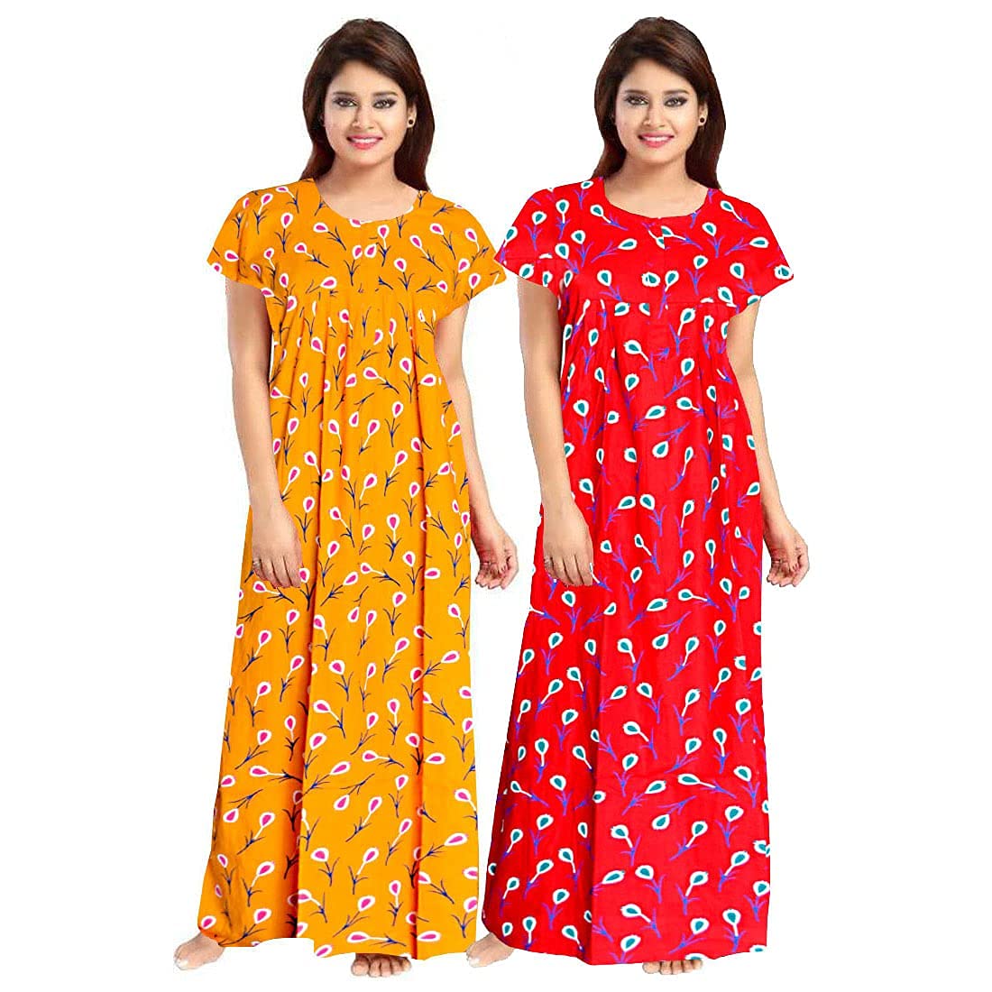 NEGLIGEE Women's Cotton Printed Maxi Nighty (Pack of 2) -  Women's Night Wear in Sri Lanka from Arcade Online Shopping - Just Rs. 5899!