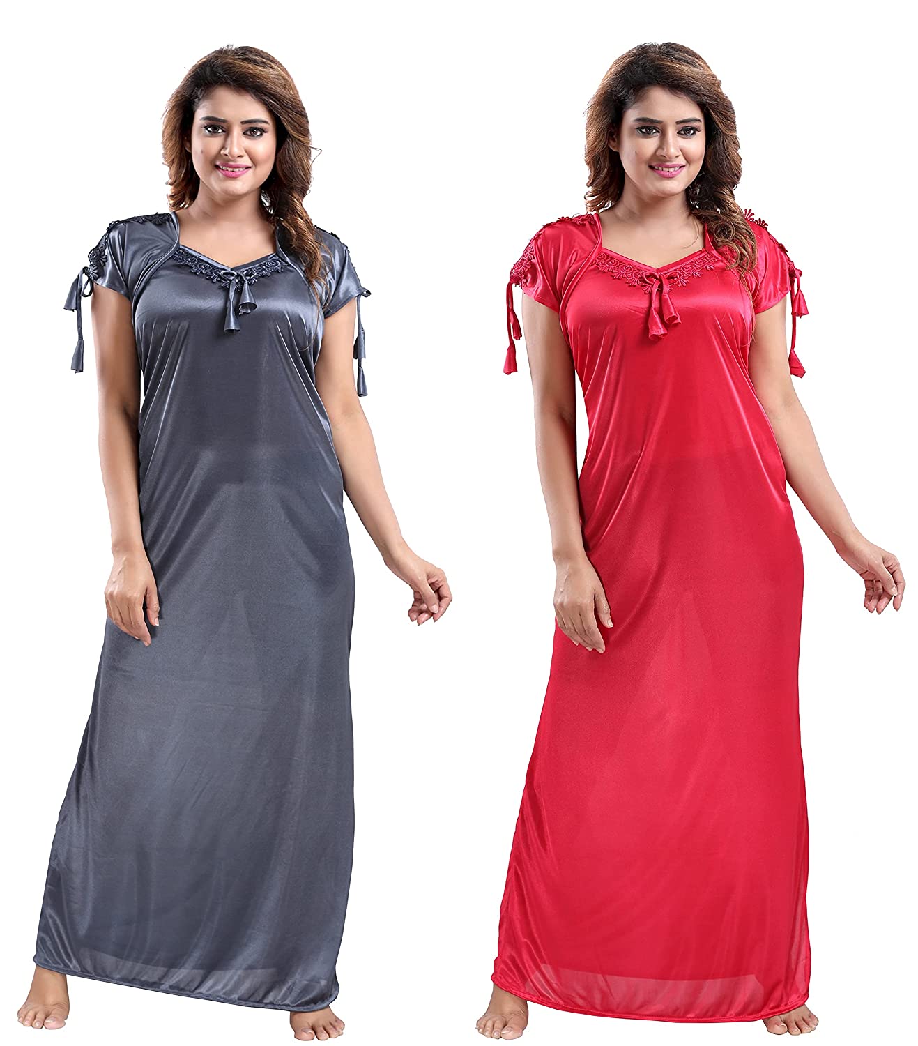LIFE - TALE Women's Satin Solid Maxi Nighty (Pack of 2) -  Women's Night Wear in Sri Lanka from Arcade Online Shopping - Just Rs. 4999!