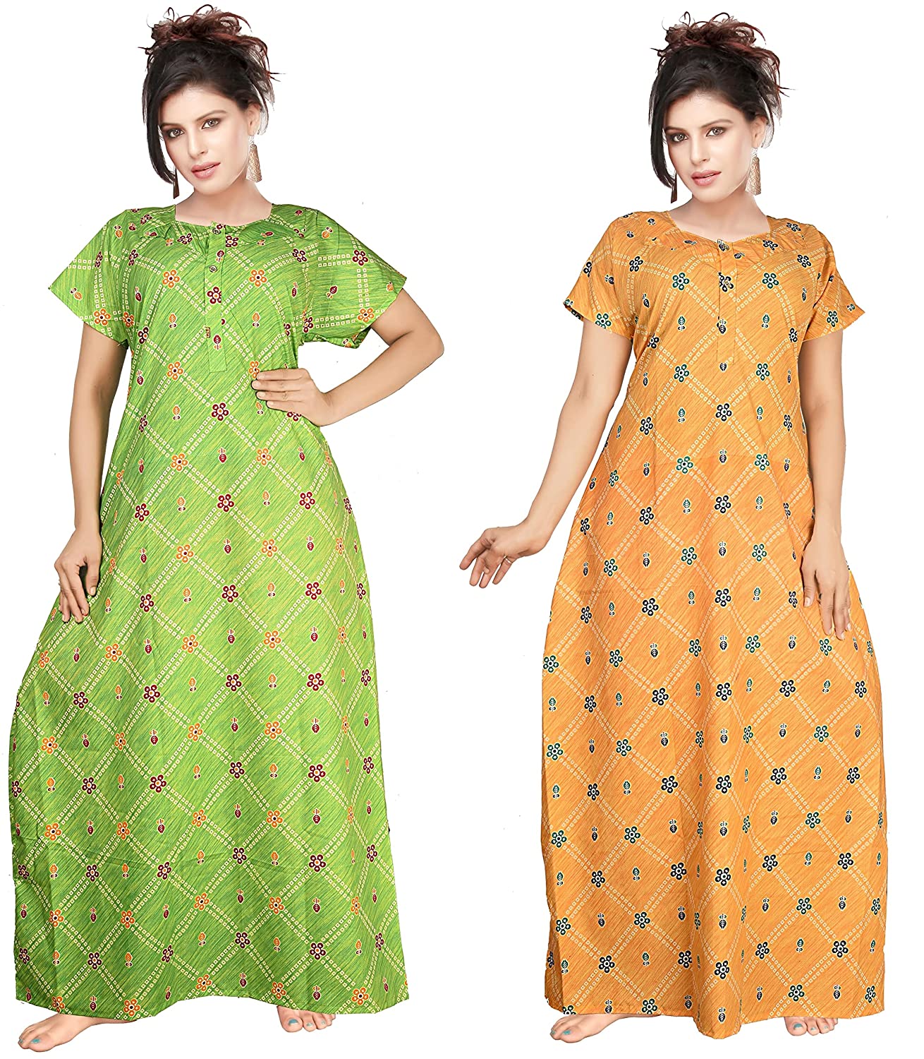YOZLY Cotton Printed Maxi Nighty Pack of 2 -  Women's Night Wear in Sri Lanka from Arcade Online Shopping - Just Rs. 5899!