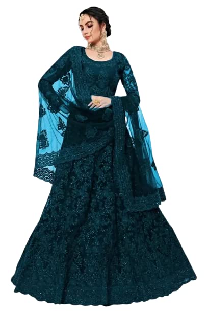 NILESH Women's Net Embroidered Semi-Stitched Lehenga Choli -  dresses in Sri Lanka from Arcade Online Shopping - Just Rs. 6599!